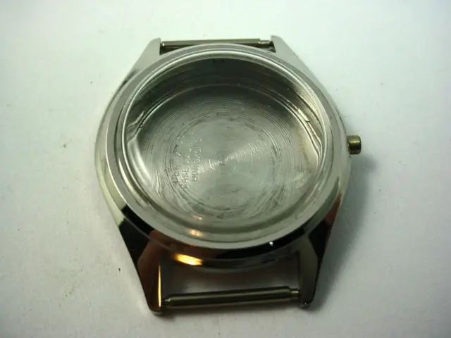 Denex Co. Mens Silver Tone Vintage Watch Case Id 26.56mm Crystal Case Back NOS