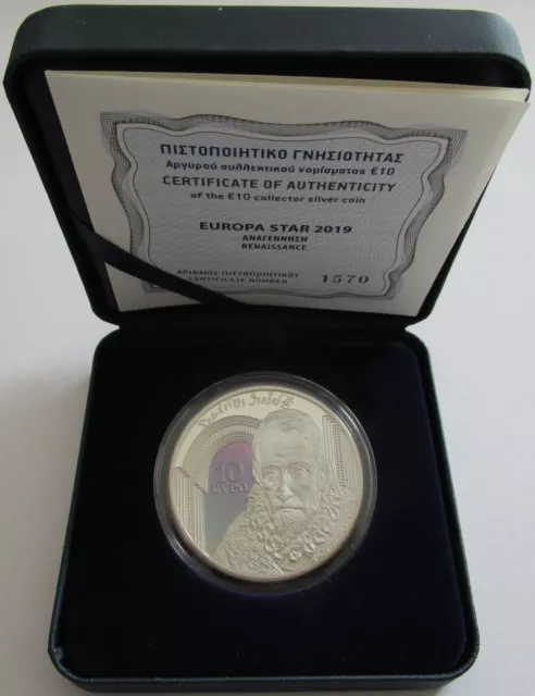 Griechenland 10 Euro 2019 Europastern Renaissance Silber