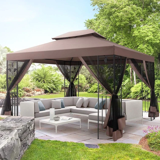 Pavillon Gartenpavillon 3x3m Wasserdicht Gartenzelt Partyzelt Moskitonetz