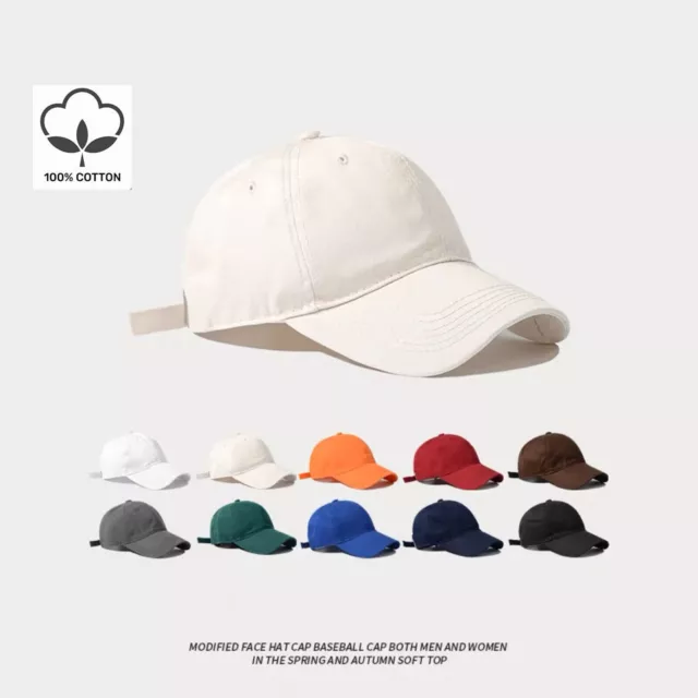 Cotton Baseball Cap Ball Dad Hat Plain Solid Washed Men Women Adjustable VC