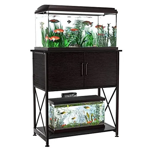 20-29 Gallon Aquarium Stand Metal Frame Fish Tank Stand with Cabinet Storage,