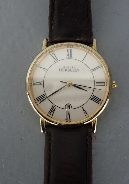 Michel Herbelin 12443/P01 Montre Mixte 35 MM Acier doré Quartz mouvement ETA Michel Herbelin 12443/P01 Montre Mixte 35 MM Acier doré Quartz mouvement ETA