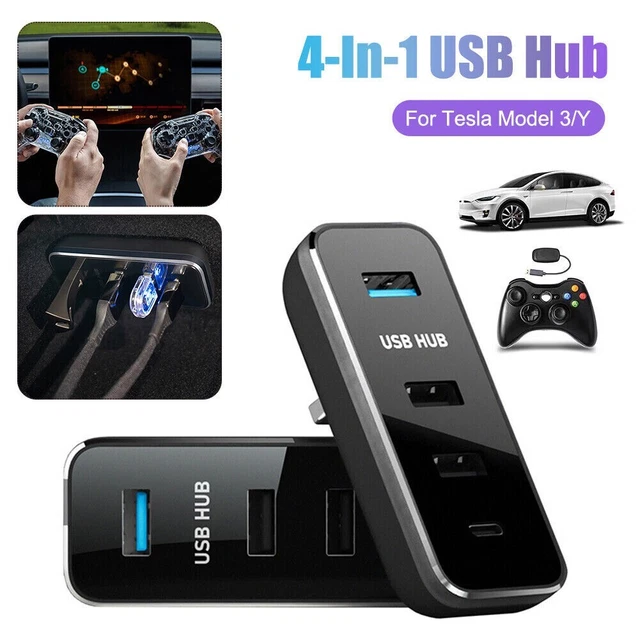 Hub USB Pour Boîte à Gants Voiture – Ports USB Et Type-C, Transfert De Données Et Charge