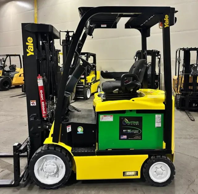 2019 Yale ERC050VG 5000 LB 3 Stage Mast Electric Cushion Forklift Reconditioned