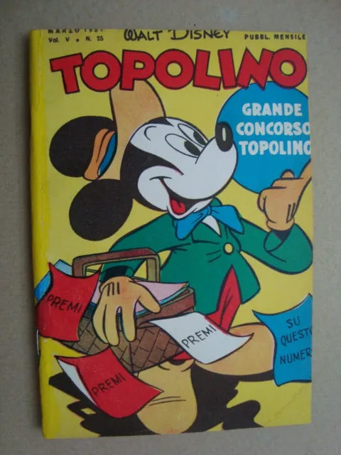 topolino libretto n°25 ed.mondadori 1951