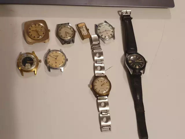 Lot 8 Montre Vintage Mécanique Homme Yema Lip Kody Timex Dauphine Flamor...