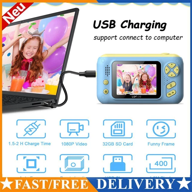 2.4 Inch HD Screen Mini Kids Camera Charging Digital Camera with 32G Memory Card