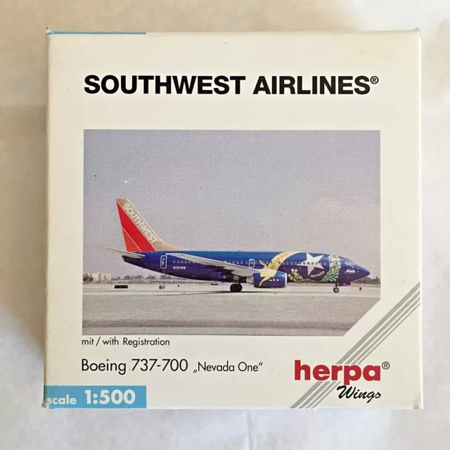 Herpa 1/500 - 511964 SOUTHWEST Airlines Boeing 737-700 Nevada One - NEUF
