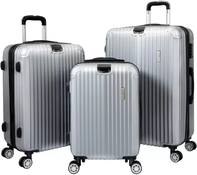 3 Piece Luggage Set Hardshell Carry-on Trolley Suitcase Spinner Wheels TSA Lock 2