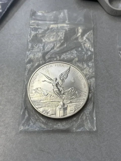 2015 Mexico 5 oz Silver Libertad Coin BU #1
