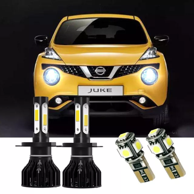 For Nissan Juke F15 - 4X White Xenon HID High/Low/Side LED Headlight Bulbs Set