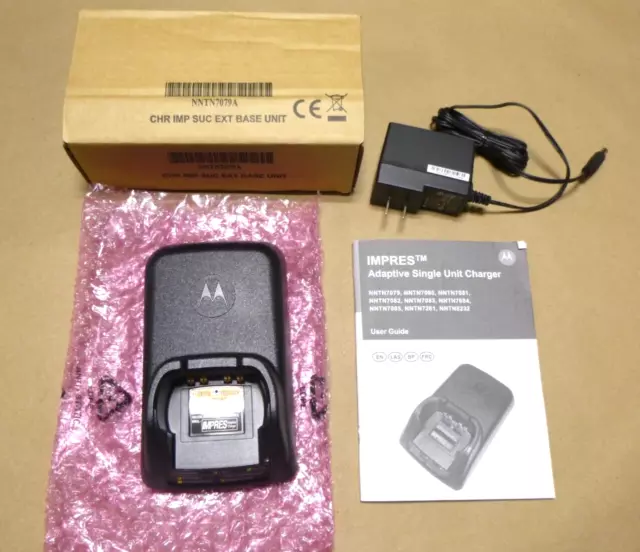New MOTOROLA NNTN7079A IMPRES Single Unit Charger Fits: APX 6000, APX 7000