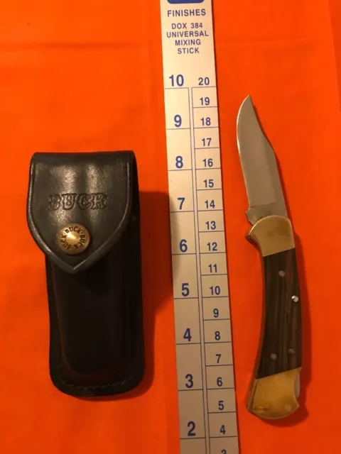 Vintage Buck 112 Ranger Pocket/Hunting Knife (3-Dot) With Sheath 1980 - 1981