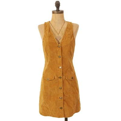 Urban Outfitters Cooperative Parker Overall Dress Size S Brown Corduroy EUC  B27