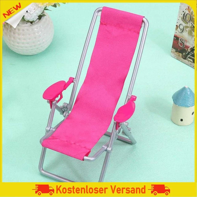 Plastic Model Beach Chair Foldable Mini CSimulation Leisure Chair for Doll House