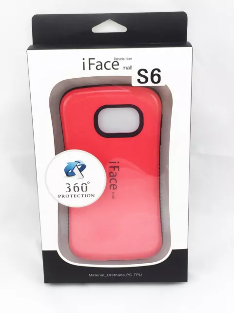iFace Shockproof Heavy Back Skin Hard Case Cover for Samsung Galaxy S6 Red