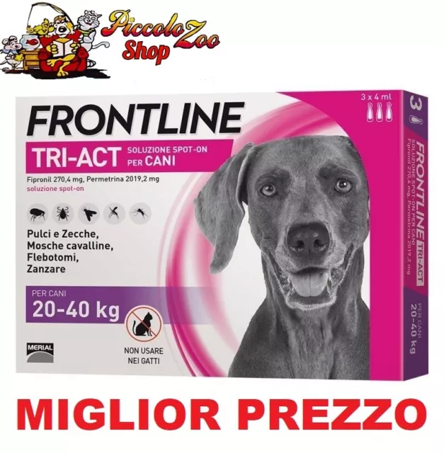 Frontline TRI-ACT 3 pipette per cani di 20-40 kg antiparassitario SCAD 2024 NEW