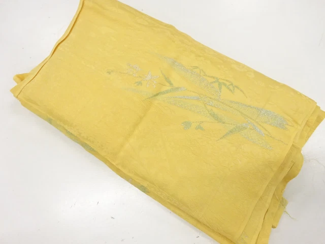 6792889: Japanese Kimono / Antique Araihari For Haori / Woven Floral Plants