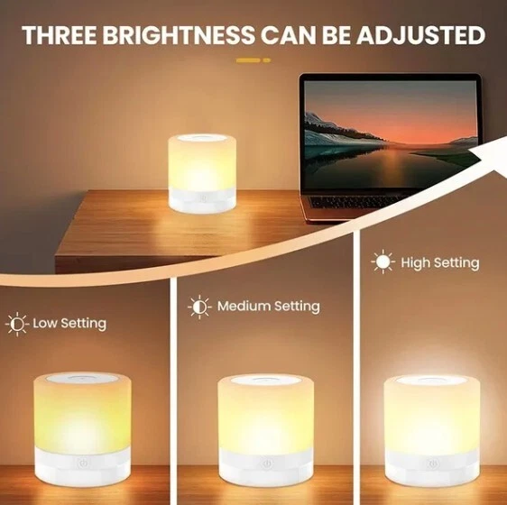 Lampada Touch, Led Da Comodino - Usb, Notturna, Portatile, Ricaricabile, Rgb Led 5