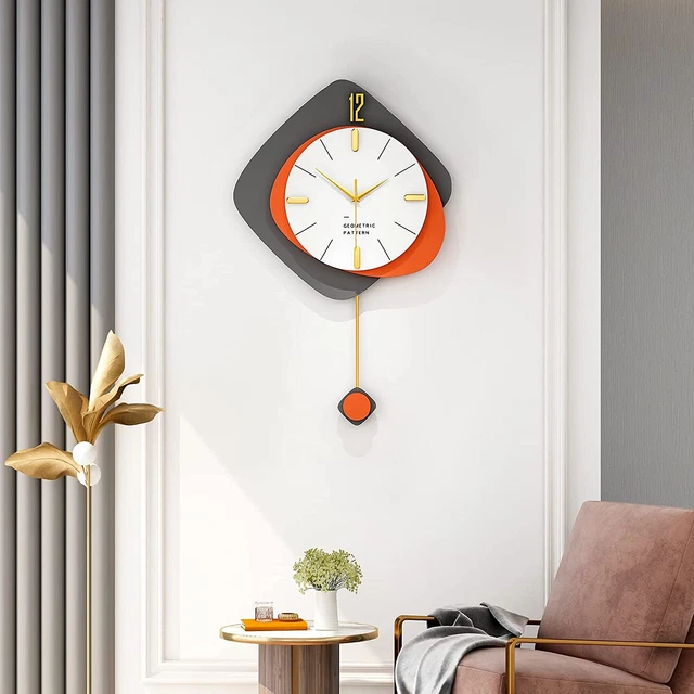 FLEBLE Modern Large Wall Clocks for Living Room Decor Wood Silent Decoration Wal