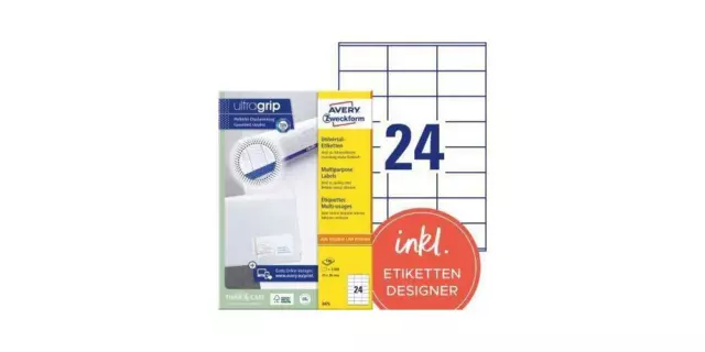 AVERY Zweckform Universal-Etiketten A4 3475 70x36mm weiß