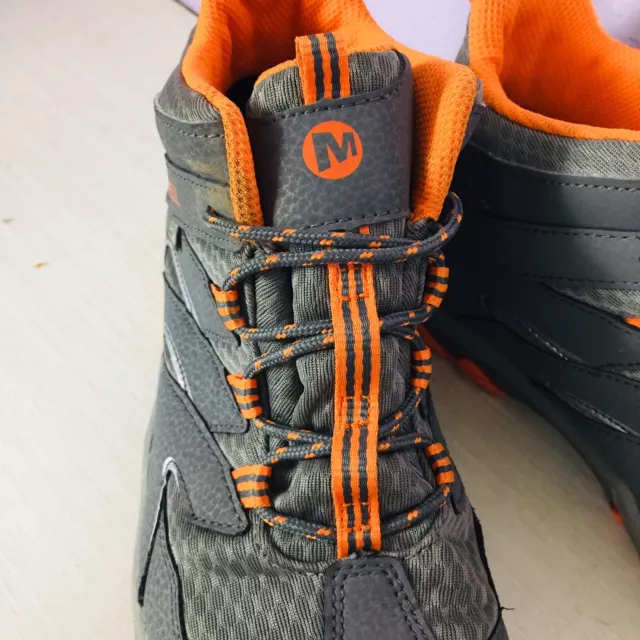 MERRELL CHAMELEON WATERPROOF Gray Orange Lace Up Mid Hiking Boot Boys ...