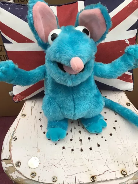 Vintage Jim Henson Bär im großen blauen Haus ""Tutter"" Maus Stofftier Plüschtier mit Etikett