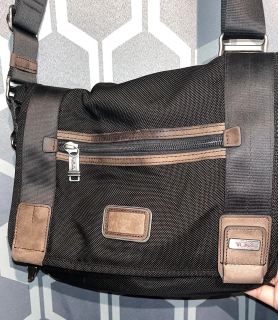 TUMI 22371HKH ALPHA BRAVO  Beale Mini Shoulder Messenger bag BLACK W/ Brown 3