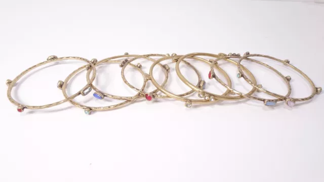 Banana Republic Women's Mixed Stone Bangle bracelet Set of 8 NWOT 88