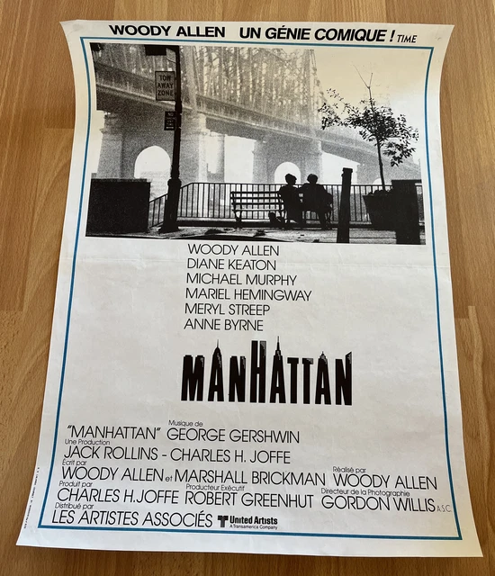 Ancienne affiche de cinéma originale, Woody Allen, Manhattan, 1979