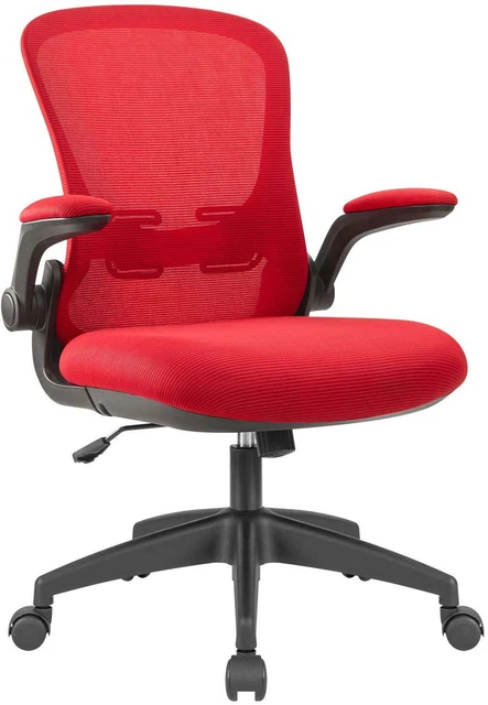 Mid-Back Mesh Office Chair Ergonomic Desk Chair with Flip-up Armrests, Black