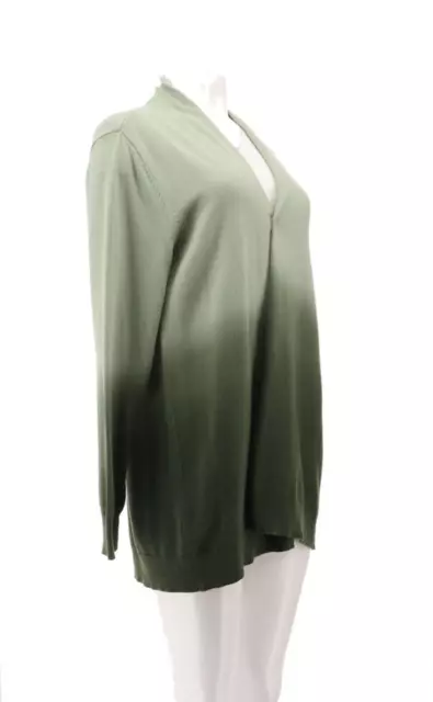 M Belle by Kim Gravel Sweater Cardigan Cotton Rayon Dip Dye A460371 MEDIUM Green