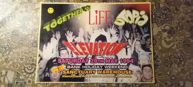 Elevation Life Utopia 28th May 1994 Rave Flyer A3 Poster