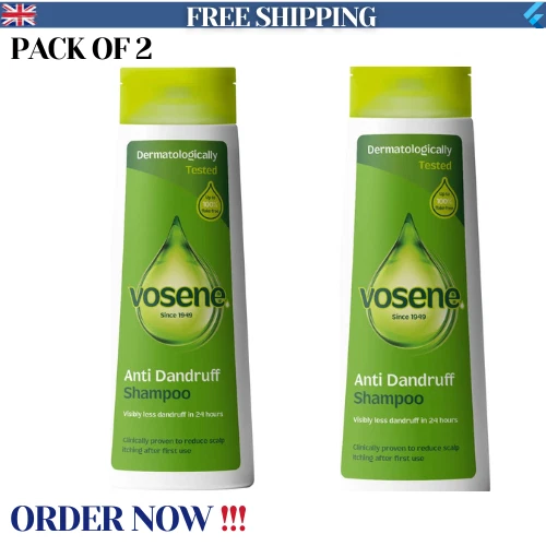 VOSENE ORIGINAL ANTIDANDRUFF Shampoo 2 x 300ml for daily use £7.94