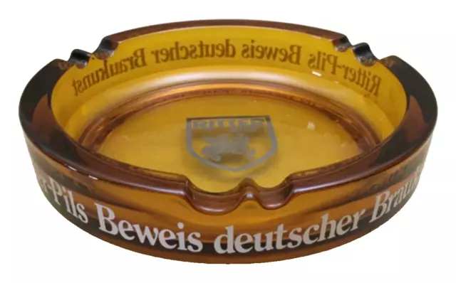 Vintage Ritter Bier Glass Ashtray Made in Germany Deutsch Beer 7 1/2"