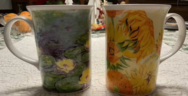 Churchill Bone China England - Monet and Van Gogh -Master Impressionist Mugs Set