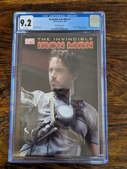 Invincible Iron Man #1 | CGC 9.2 (NM-) | Robert Downey Jr Photo Variant | 2008