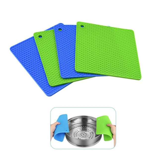 4 pezzi motivo a favo bifacciale silicone set da tavolo quadrati antiscivolo w