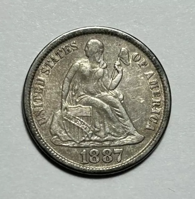 1887 S Seated Liberty Dime  Xf Details