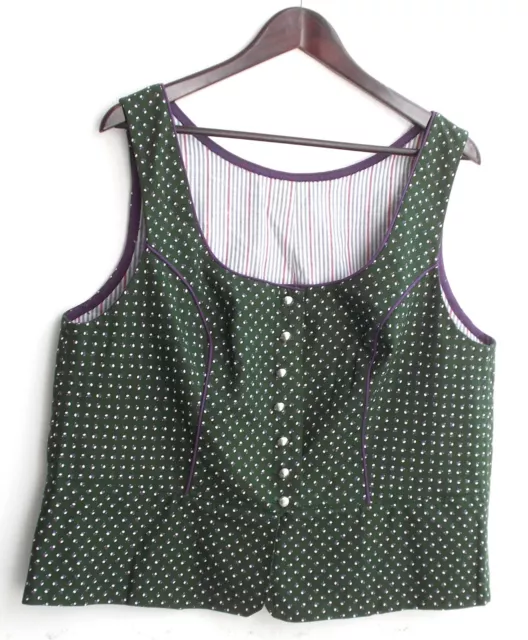 Corpetto tradizionale donna verde fantasia taglia 46