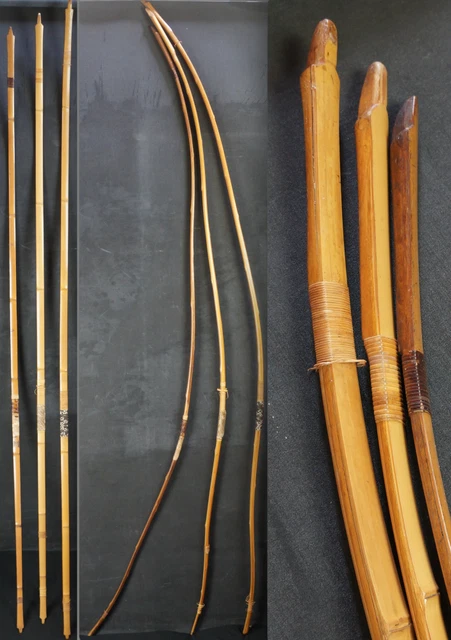 Antique Japan bow Yumi Kyudo Samurai 1900s bamboo art craft