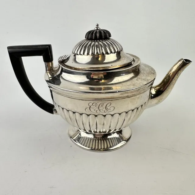 Antique Victorian Solid Silver Bachelors Teapot Mappin & Webb 1885 Fluted Body