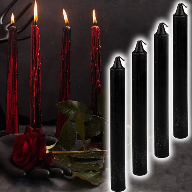 HALLOWEEN VAMPIRE TEARS Tapered Candles Dripping Blood Wax Black Goth