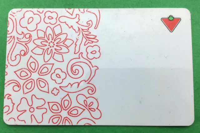 Canadian Tire Money -Depleted Empty Gift Card Red Floral collector value only