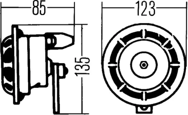 HELLA Horn 6036 12 V 66 W 118 dB(A) 300 Hz 500 Hz Starkton Flachsteckanschluss