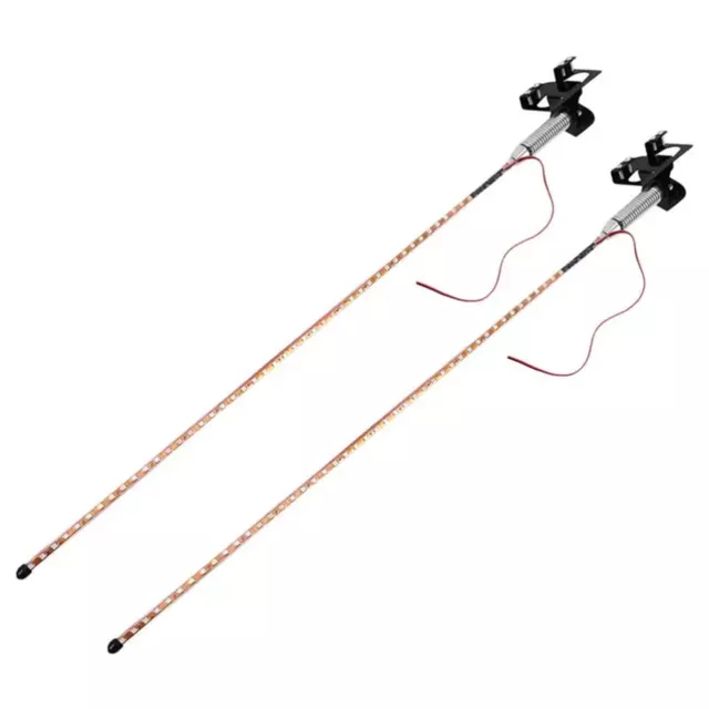 2Pcs 1.8FT LED Whip Lights Antenna Flag Pole Quick Release Base for ATV UTV RGB