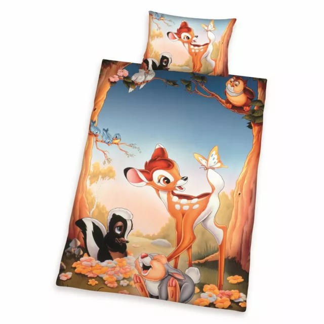 Baby Bettwäsche Disney Bambi und Klopfer 100 x 135 cm 100% Baumwolle