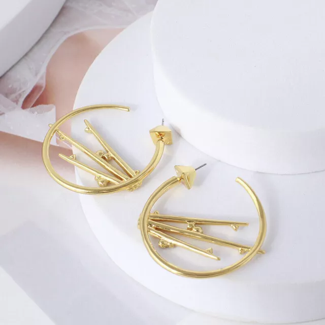 Alexis Bittar Satellite Gold Tone Crystal Hoop Earrings Jewelry