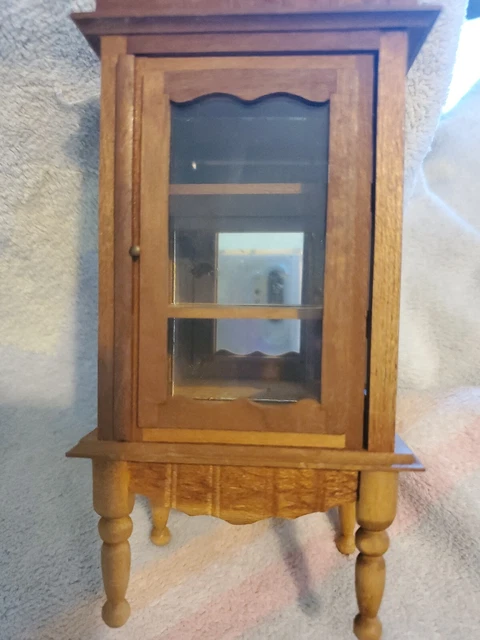 Shackman Curio Cabinet Glass Panels Dollhouse Miniature Wood Vintage furniture