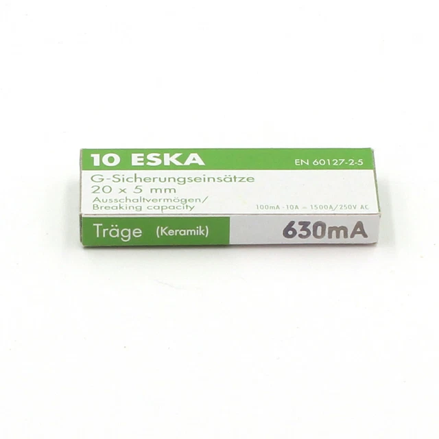 5x Fusible Temporisé (T) En Verre 6.3A - 250VAC 6.3x32mm [439